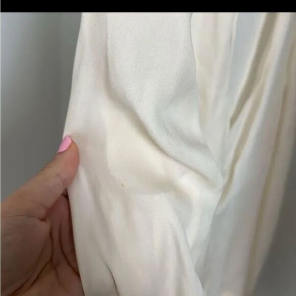 ALC 100% Silk Off White Blouse Made in USA size L - Picture 7 of 10